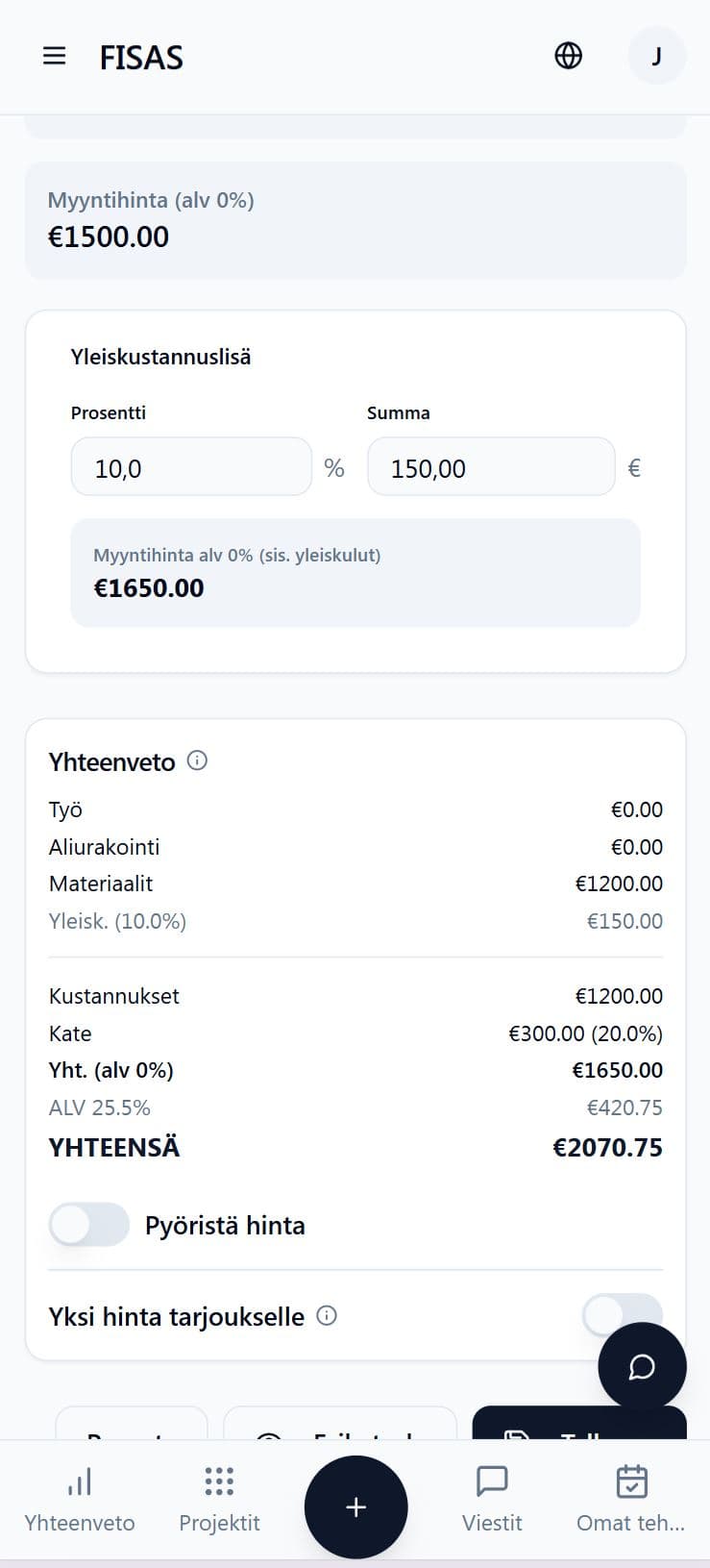 Tarjouslaskenta